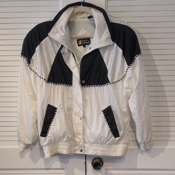 Vintage White & Black Colorblock Track Joggers - Casual Athletic Set - Picture 2 of 11